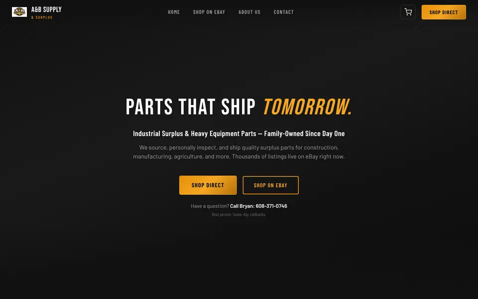 A&B Supply & Surplus homepage