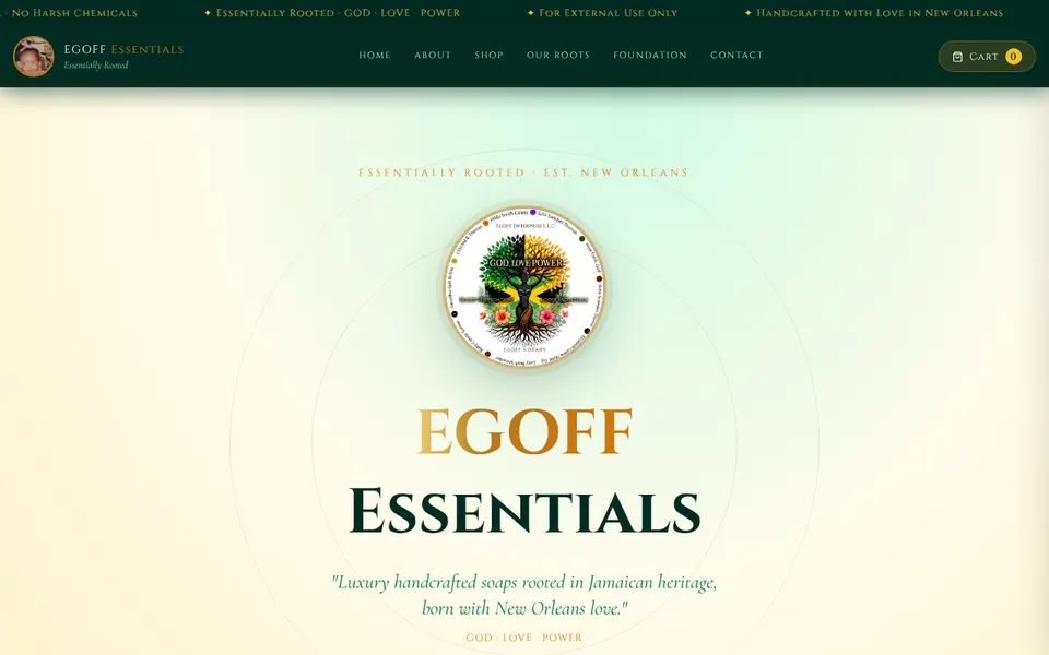 EGOFF Essentials homepage