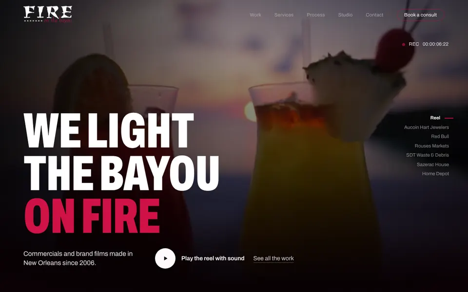 Fire on the Bayou homepage