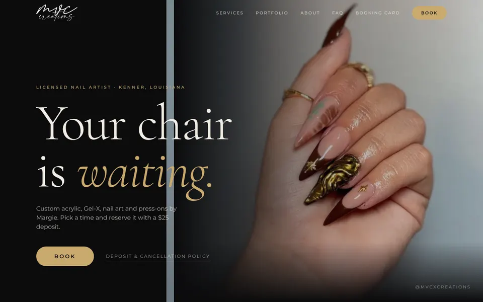 MVC Creations homepage